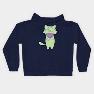 Tiger heart (Purple) Kids Hoodie